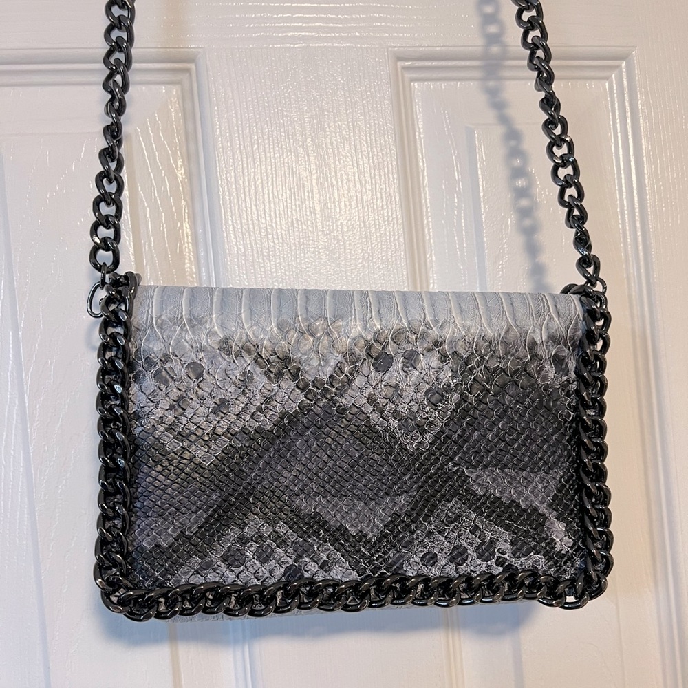 Snakeskin Purse with Chain Strap